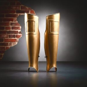 spartan leg gaurd brass plated