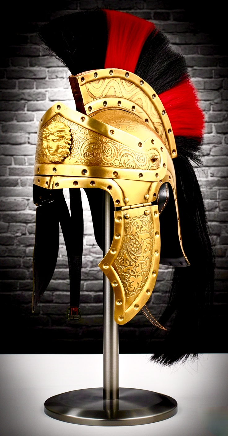 brass roman pretorian helmet